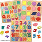 KidoBrains Wooden ABCD Learning Board for Kids | Puzzles Set | Educational Toy for Toddlers, 2+ Years-Develops Fine Motor Skills,Creativity, & Early Learning (Alphabets-Numbers-Shapes)