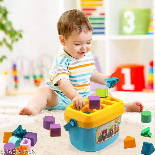 Baby and Toddler Plastic First Block Shape, Color, ABCD Shape, First block (Multicolor)