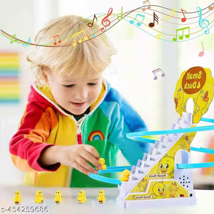 Small Duck Penguin Electronic Climbing Stairs Track Toy Light Musical Slide Track Coaster Toy Educational Fun Toys Gifts