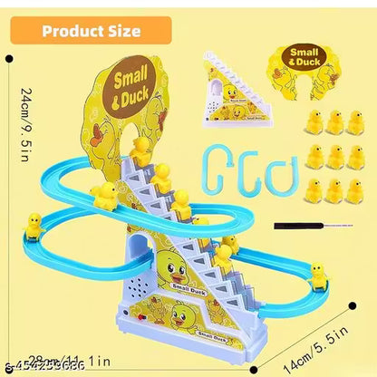 Small Duck Penguin Electronic Climbing Stairs Track Toy Light Musical Slide Track Coaster Toy Educational Fun Toys Gifts