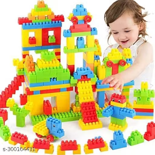 DIY Best 45+ pics Baby Gift Building Blocks,Creative Learning Educational Toy for Kids Puzzle Assembling Shape Building Unbreakable Toy Set (50+ Pieces) - Molor Buildulticing Toys