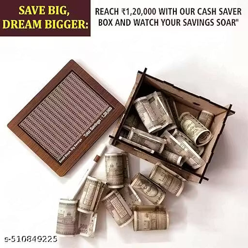 Cashbox,Cash Vault Wooden Savings Box,Wooden Coin Piggy Bank,Money Save Box Smash, Money Saver
