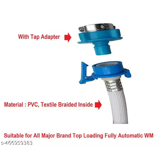 Top Loading Fully Automatic Washing Machine Hose, PVC Washing Machine Inlet Hose Pipe (White , 2 Meter)