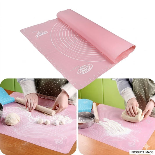 Silicon Fondant Rolling Mat Or Silicone Baking Sheet With Measurements Stretchable For Kitchen Roti Chapati Cake Pad Cooking Dough Atta Kneading (Multicolour) Other Kitchen Tools