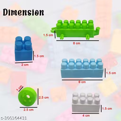 DIY Best 45+ pics Baby Gift Building Blocks,Creative Learning Educational Toy for Kids Puzzle Assembling Shape Building Unbreakable Toy Set (50+ Pieces) - Molor Buildulticing Toys