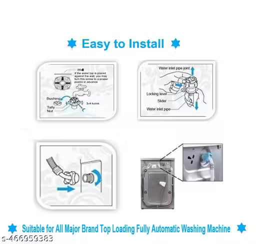 Top Loading Fully Automatic Washing Machine Hose, PVC Washing Machine Inlet Hose Pipe (White , 2 Meter)